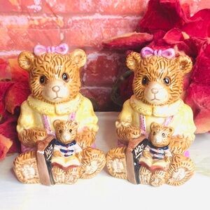Vintage Ceramic Teddy Bear Salt and Pepper Shakers
